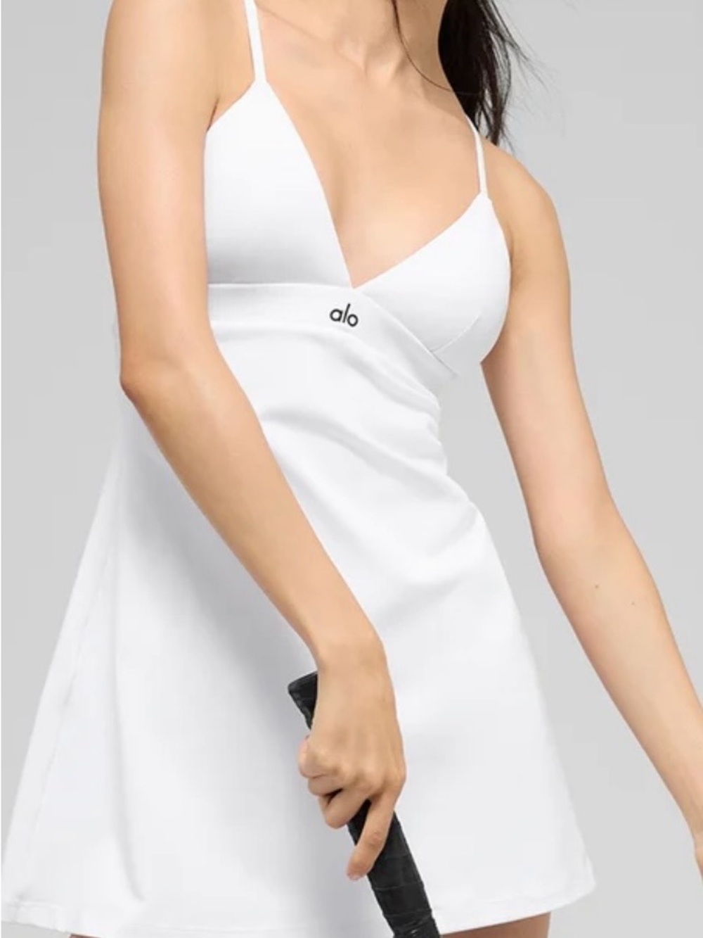 ALO Yoga White Spaghetti-Strap Tennis Mini Dress